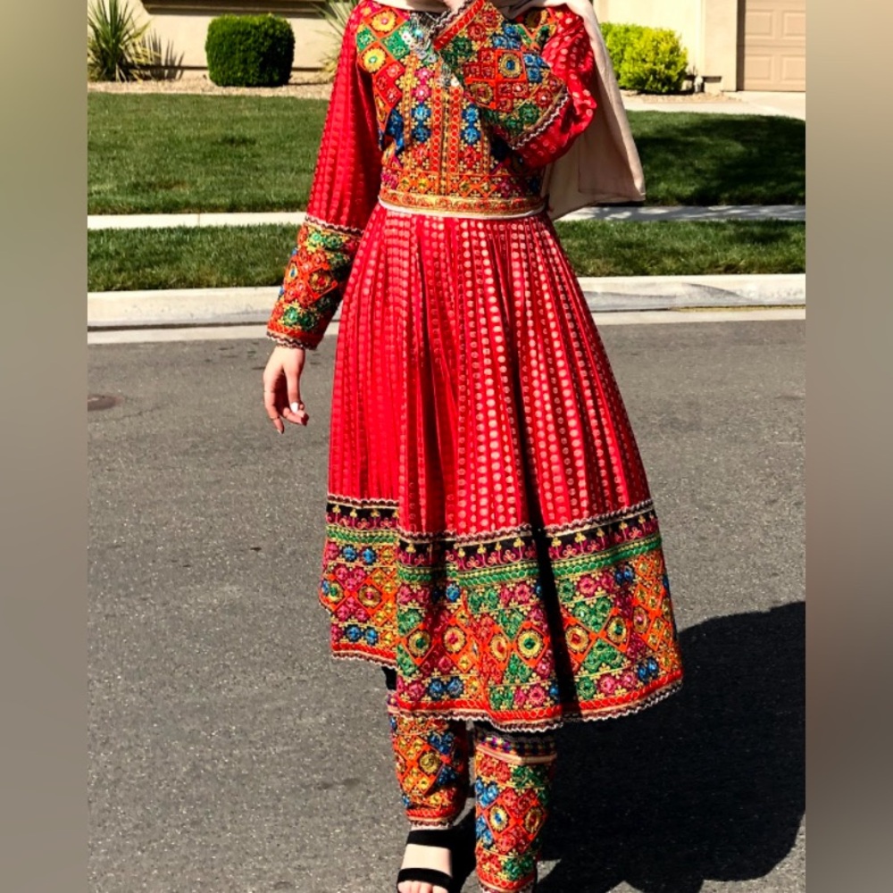 Red Afghan Dress